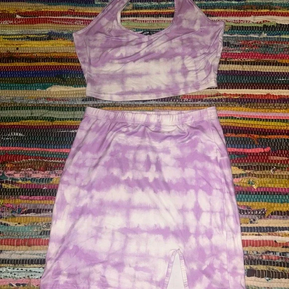 SHEIN | Dresses | Shein Purple Tiedye Dress Set | Poshmark